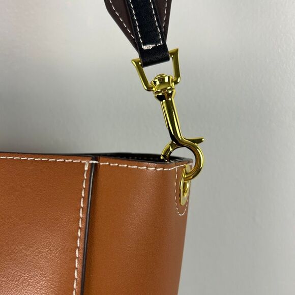 AALLYN Jordan Leather Bucket Bag -Cognac/Gold Hardware - Picture 8 of 16